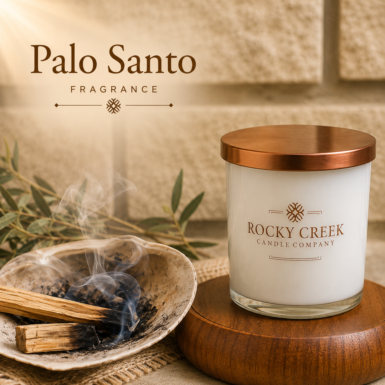Palo Santo white rock glass tumbler