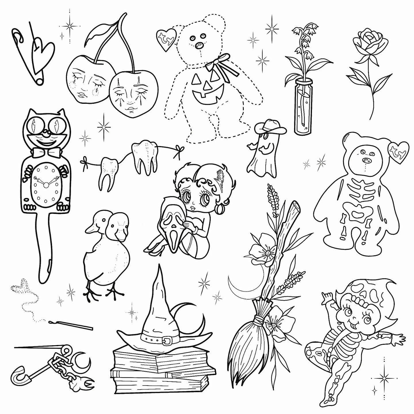 Halloween flash drop 🎃🤍 Will be offering these 10/31- Starting at 12:30. $60 and up, Simple custom designs welcome too. First comes first serve 🪿 hopefully see you there @house.of.colour 🕸️