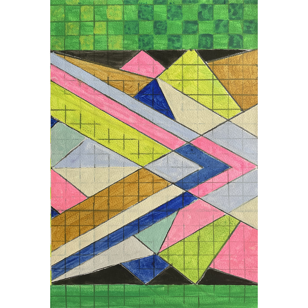 Shazam rug watercolor on paper 16" x 12" 2022