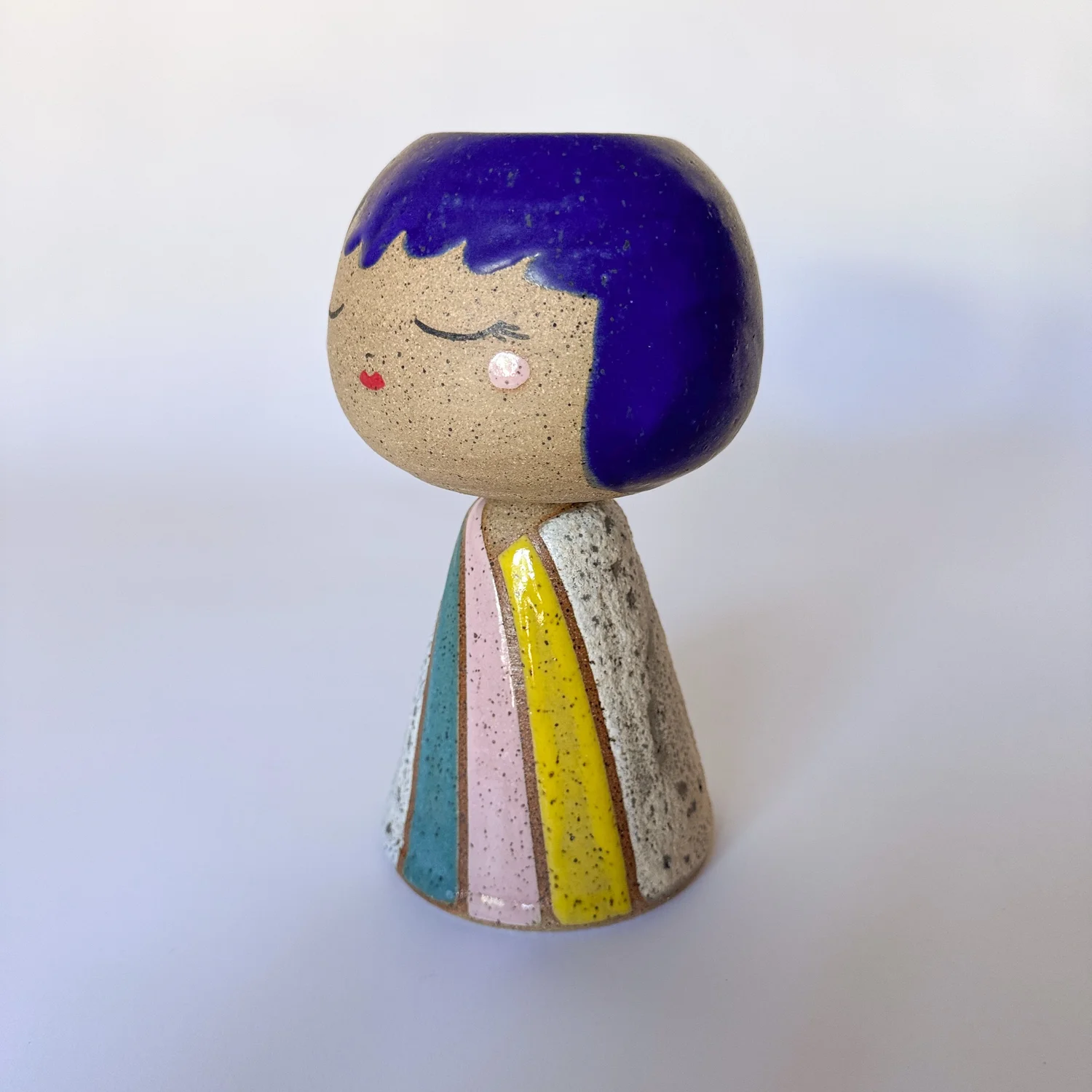 Soul Mate: Woman w/ Blue Hair - 003 - Planter — It's Ok Clay