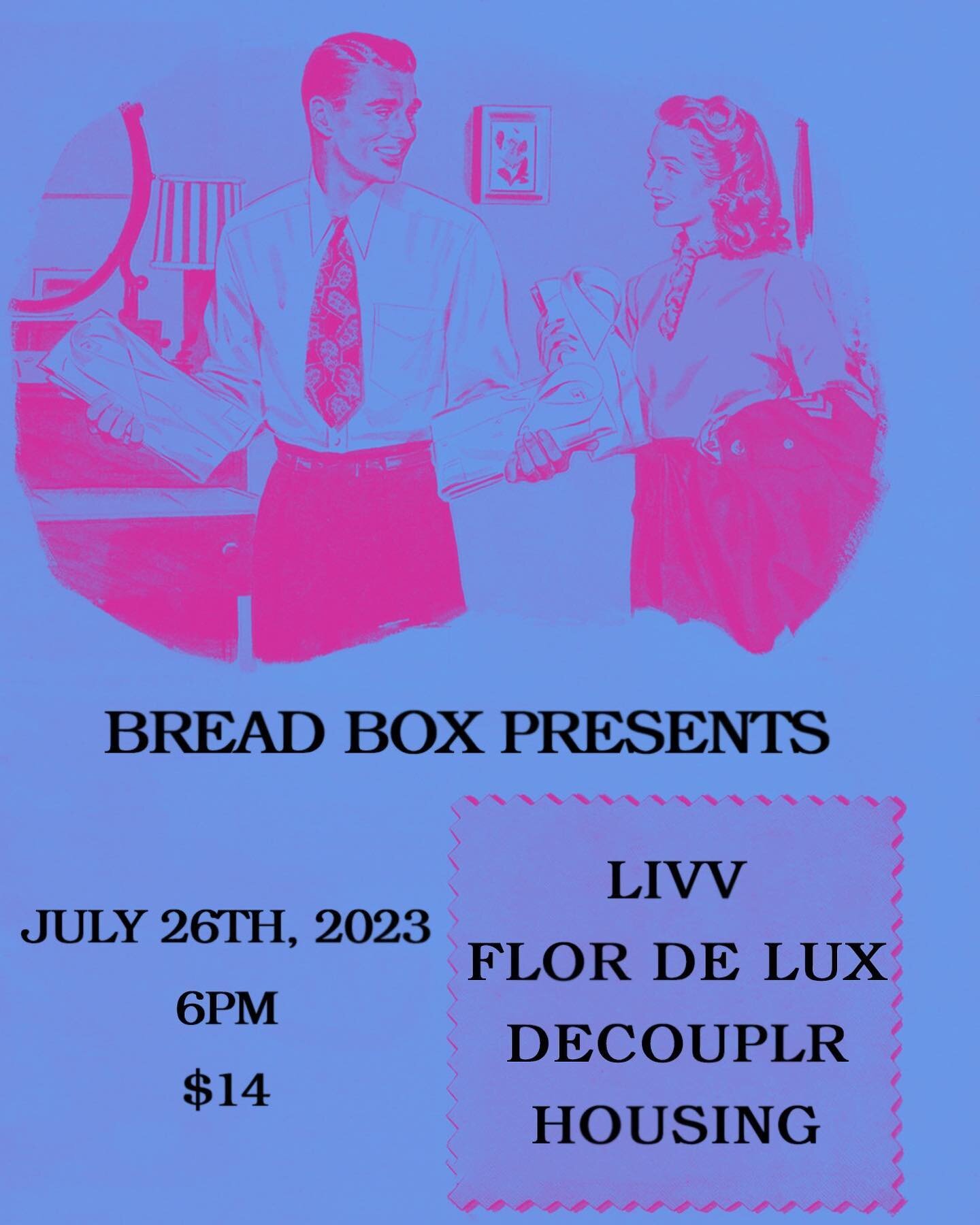 Sweet show coming your way on Wednesday 7/26 at @breadboxphilly with @_livv_forever_, @decouplr, and @whothefuckishousing 👯&zwj;♂️You don&rsquo;t wanna miss it, it&rsquo;s gonna be electric ⚡️Link to purchase tickets in the bio 🔗🎟️

#electronicmus