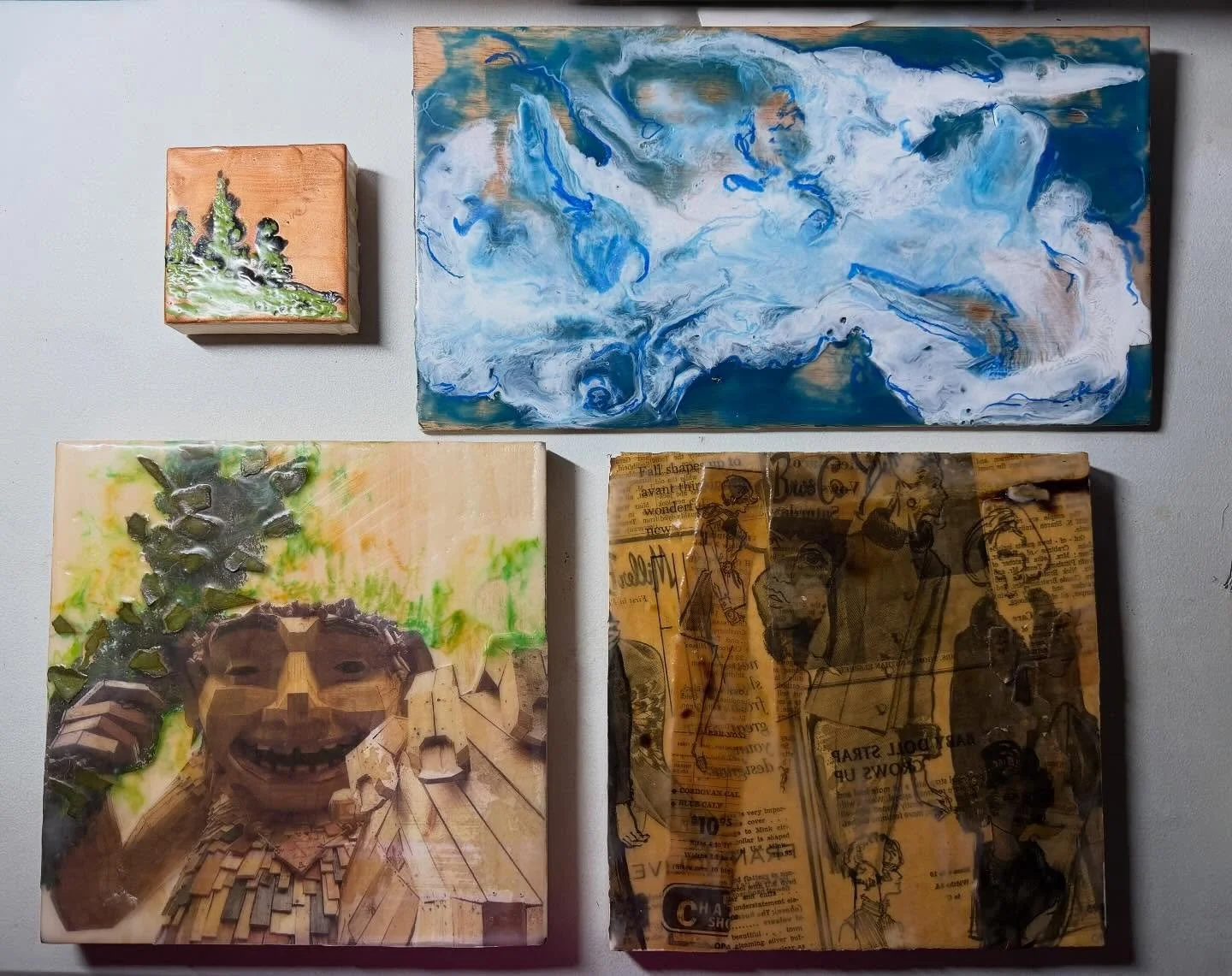 Spent the afternoon at @tagarthp learning encaustic from my friend @dana.holliday.artist! Such fun!!