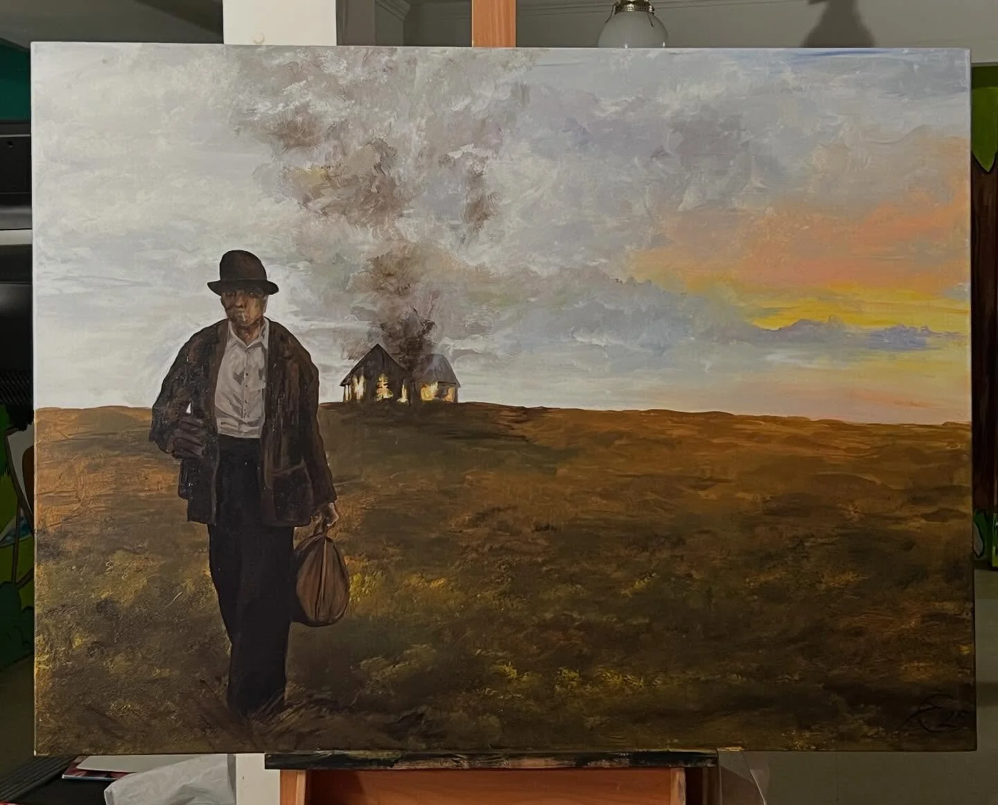 Excited to announce that this piece, &ldquo;He Took the Fire With Him&rdquo; will be heading to its new home in Florida! This piece was first shown at Nomad Wineworks here in High Point at my show &ldquo;Life in the Key of E&rdquo;