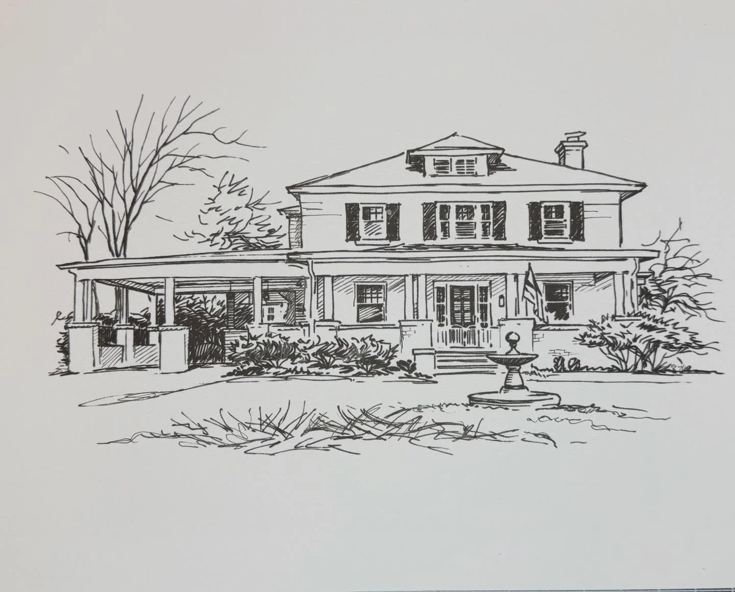 What a nice way to start off the New Year! A little pen and ink home portrait.