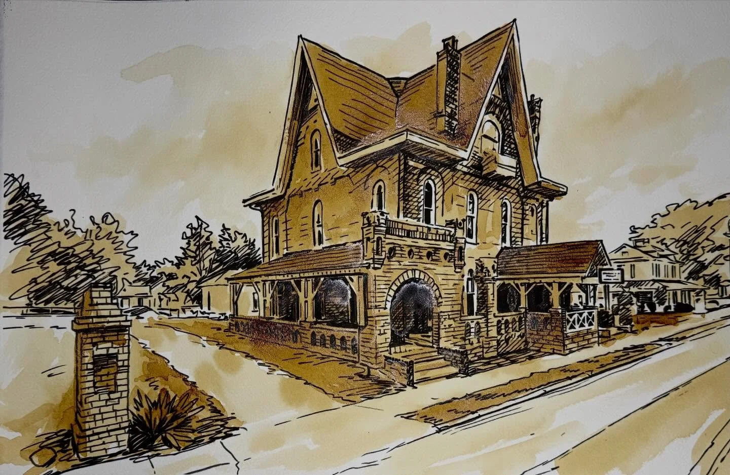 Finished this little nugget yesterday and was waiting for it to dry&hellip;.btw this was painted with COFFEE!!!! Yep! Coffee on watercolor paper&hellip;.my studio smelled like a coffee@shop and that&rsquo;s perfect as this beauty is heading to a coff