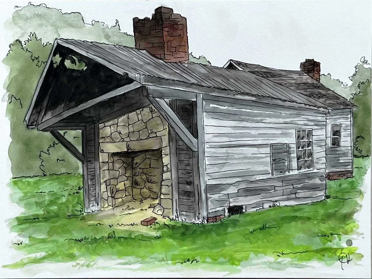 Phase One - 12x16 - Cabin in Crows.JPG