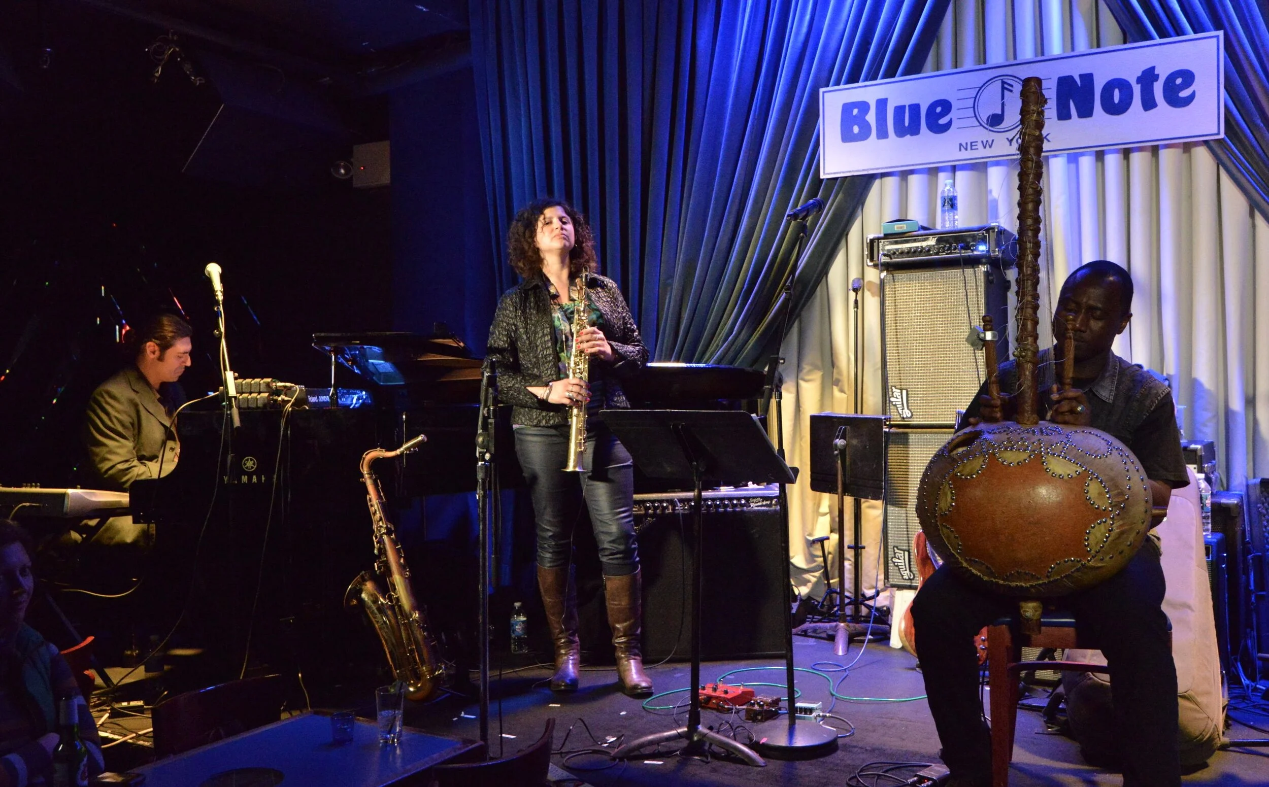 Manu Koch, Anat Cohen & Yacouba Sissoko at Blue Note Jazz Club NYC March 31st 2013, photo by Hisao Kishimoto