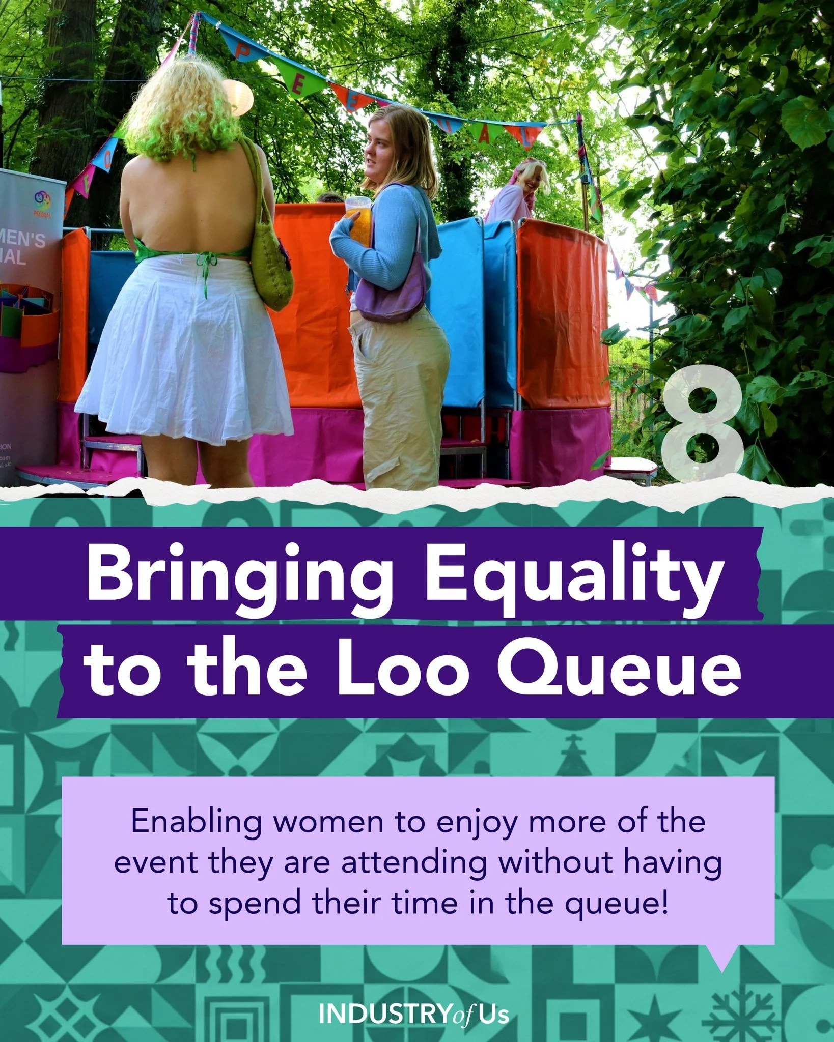 Day 8 of our advent calendar, bringing you a piece of creative good news every day!

@peequaluk bring pee-equality to festivals and events with their squat &amp; go women&rsquo;s urinals, which are 3x quicker to use than regular portable toilets, whi