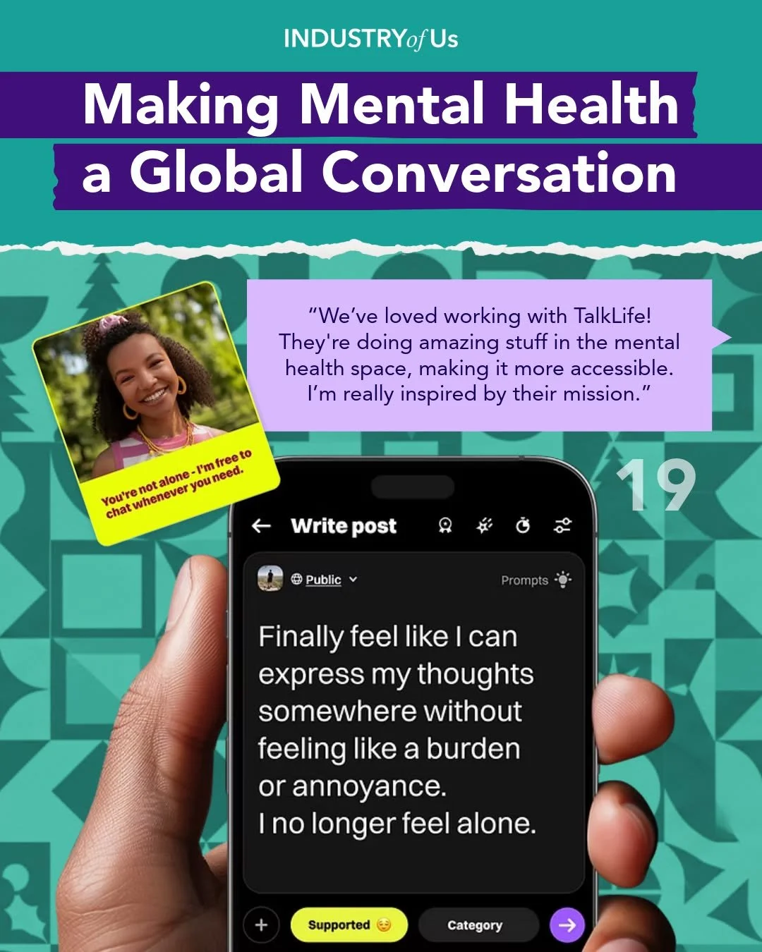 Day 19 of our advent calendar, bringing you a piece of creative good news every day!

Mental health peer support platform @talklife.app have introduced AI-powered real-time translation that removes the language barrier and enables users to connect an