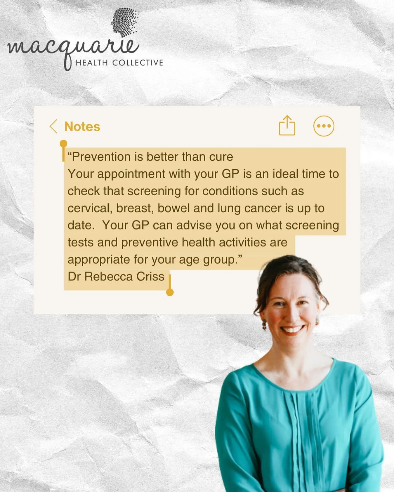 Prevention is key 💙
Dr Rebecca Criss