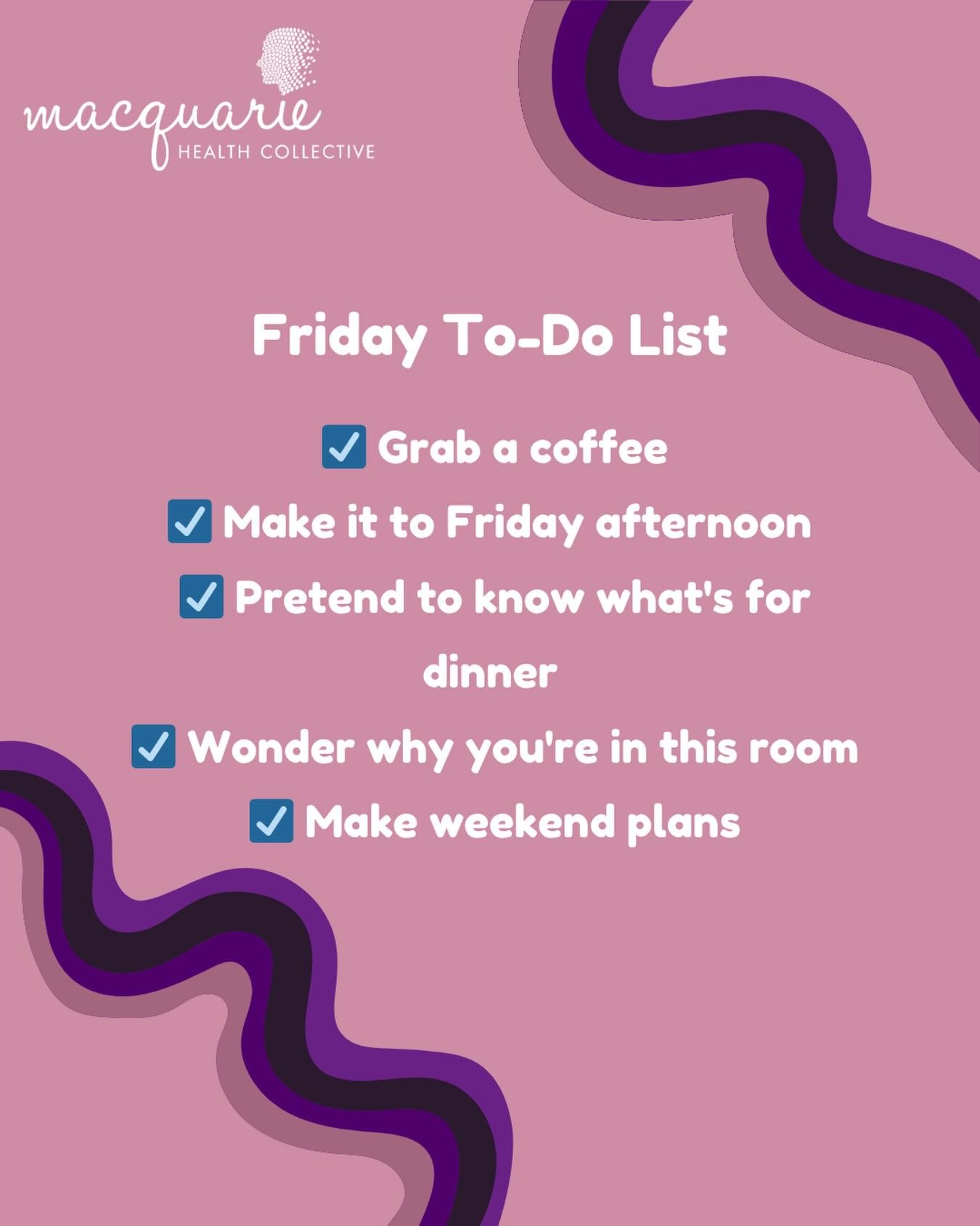 We made it to Friday. 🎉

Whether you&rsquo;re wrapping up work, juggling family life, heading to sport, or counting down the hours until the weekend, we hope you&rsquo;ve got something to look forward to.

What&rsquo;s on your weekend to-do list? 👇