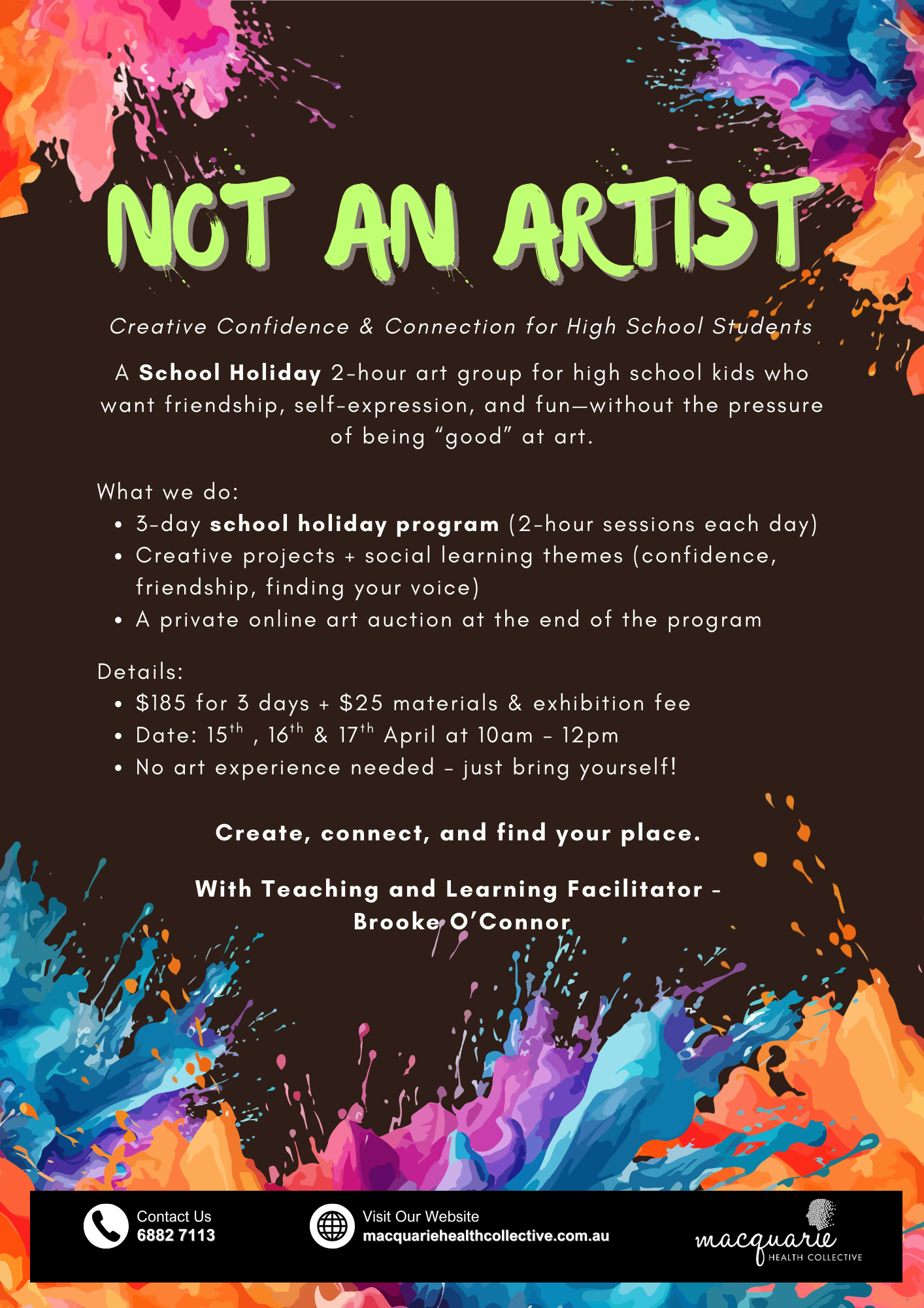 Not An Artist - School Holiday Program