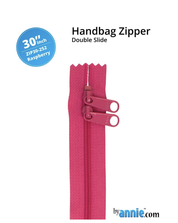By Annie - 30" Double Slide Zipper Raspberry