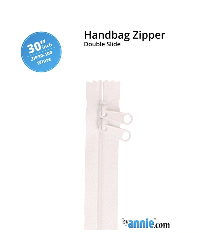 By Annie - 30" Double Slide Zipper White