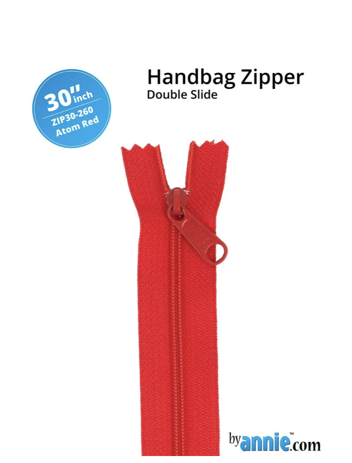 By Annie - 30" Double Slide Zipper Atom Red