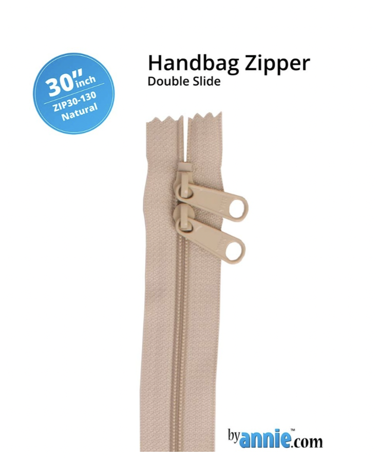 By Annie - 30" Double Slide Zipper Natural