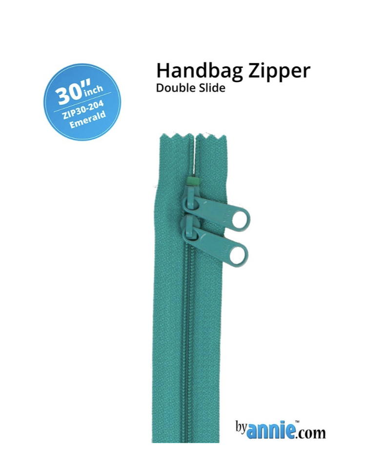 By Annie - 30" Double Slide Zipper Emerald