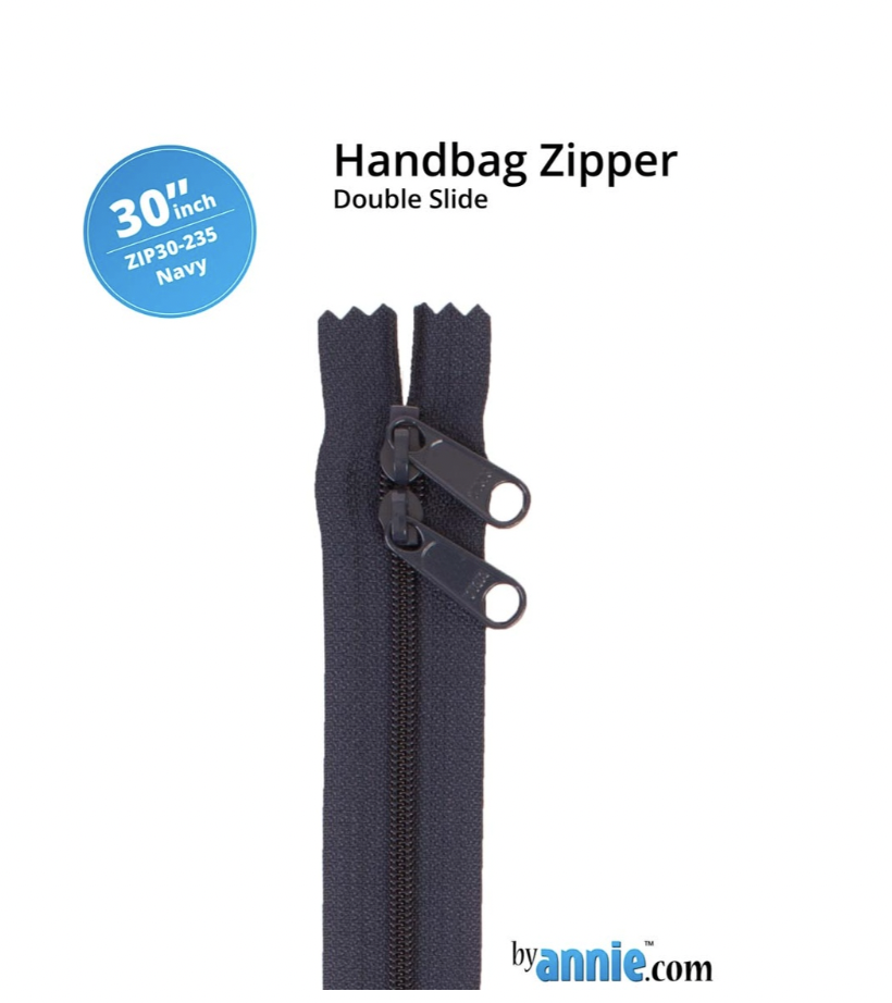By Annie - 30" Double Slide Zipper Navy