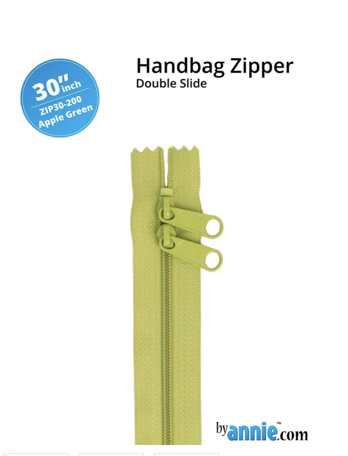By Annie - 30" Double Slide Zipper Apple Green