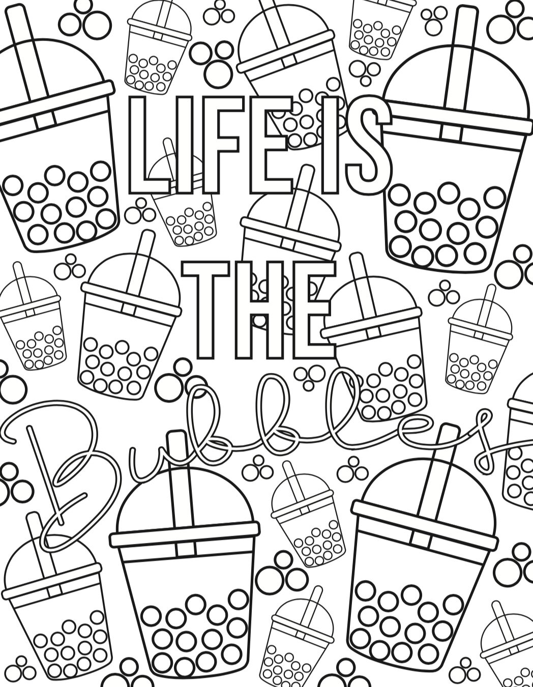FREE DOWNLOAD  Bubble Tea Colouring Page — Crafternoon