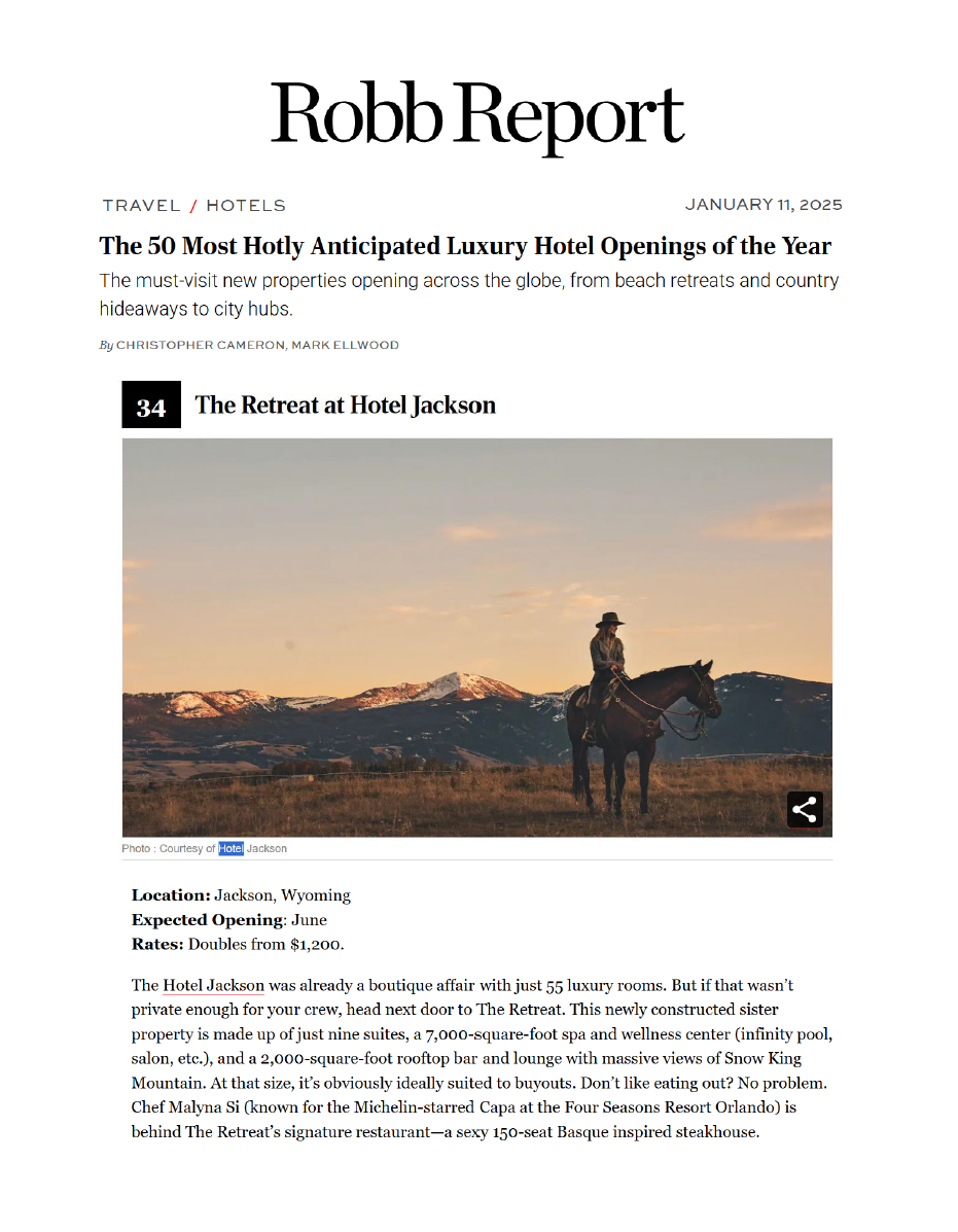 Hotel Jackson in Robb Report
