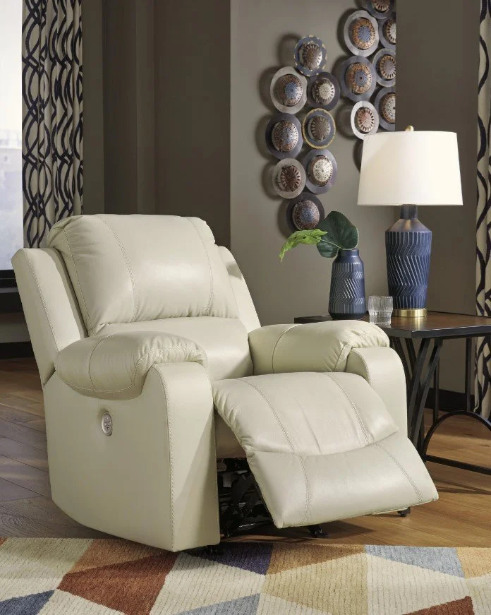 Rackin Cream Leather Reclining Collection — Leon's Furniture Saint John