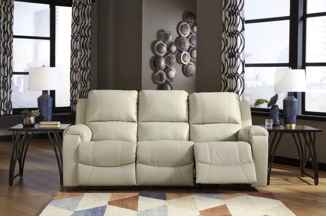 Rackin Cream Leather Reclining Collection — Leon's Furniture Saint John