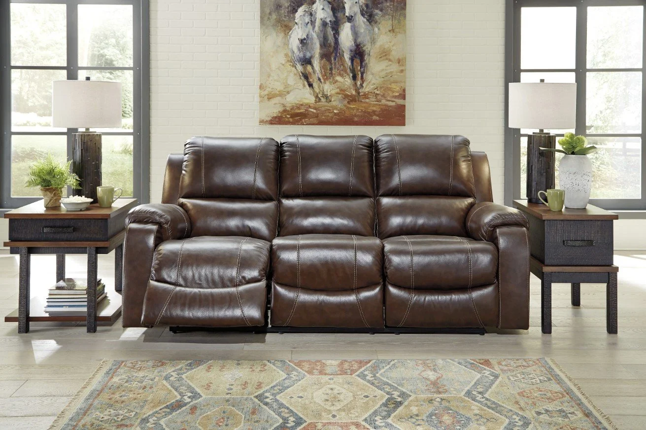 Leonardo Cream Leather Sofa — Leon's Furniture Saint John