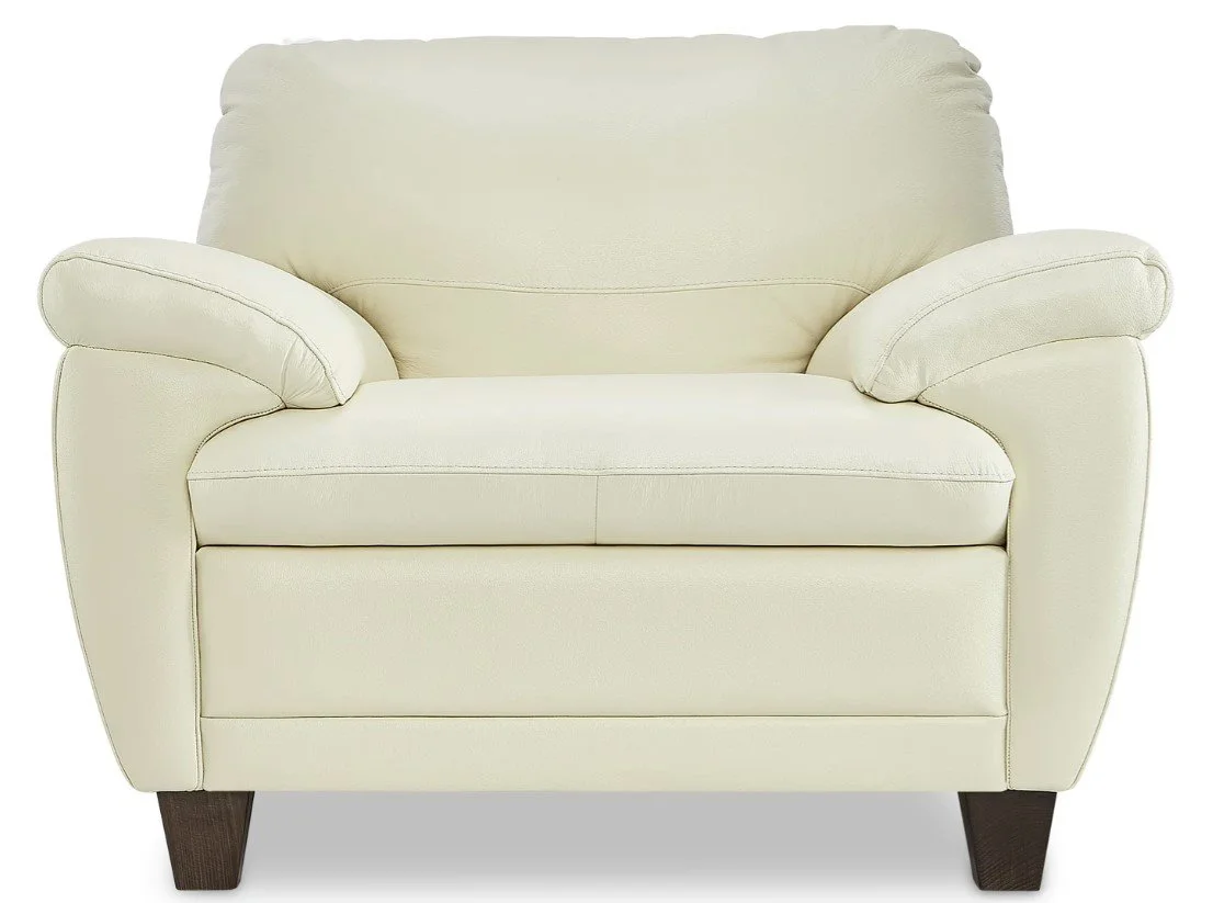 Leonardo Cream Leather Chair — Leon's Furniture Saint John