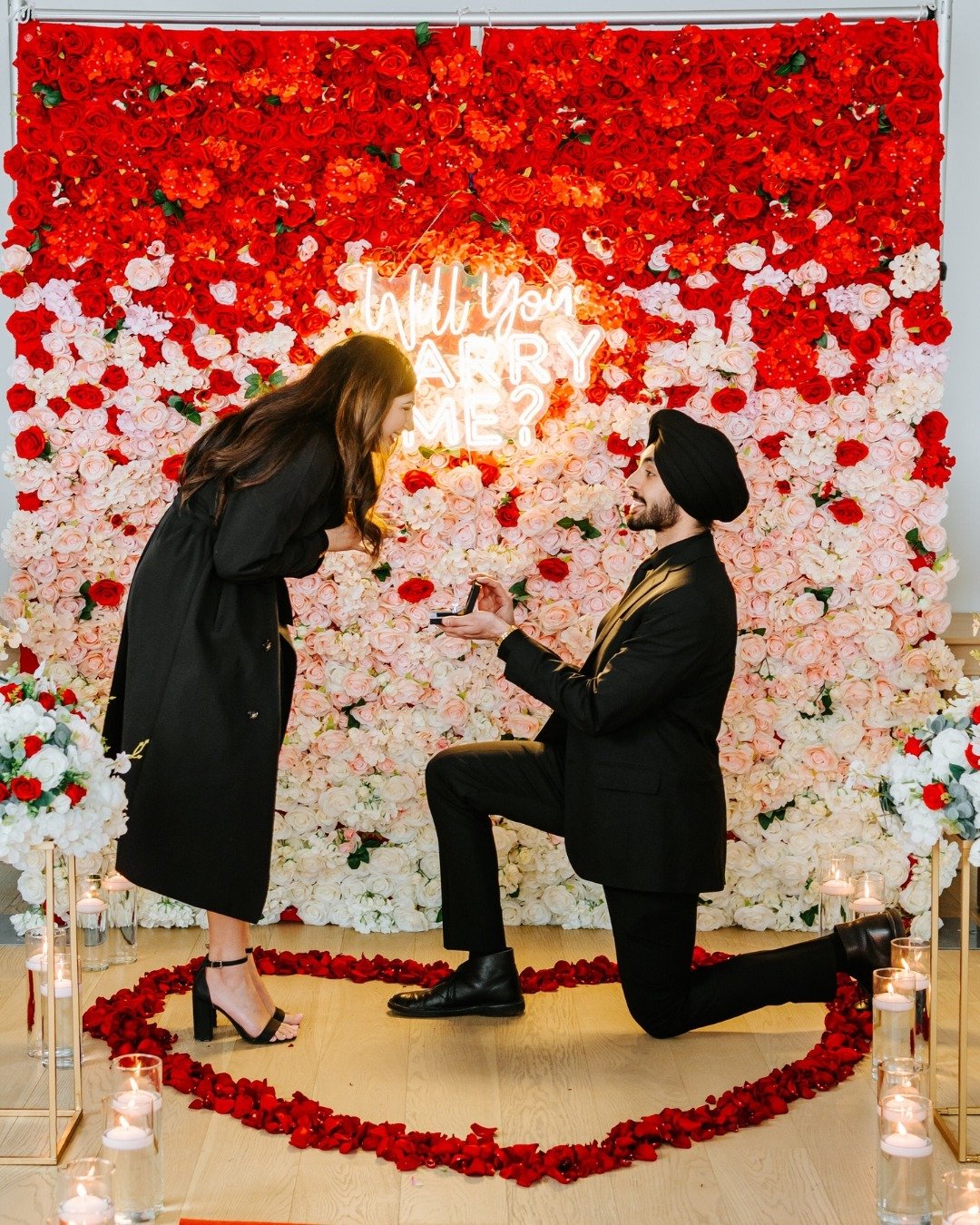 What a SURPRISE PROPOSAL! ⁠
⁠
The anticipation and planning that went into this proposal was next level, but Harjap was able to pull it off! Geena was completely surprised! Everything just came together. From the decor, to the quartet, the florals an