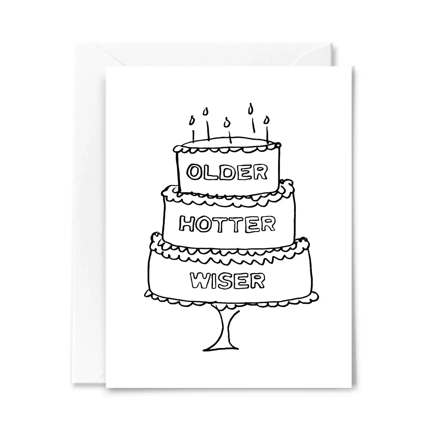 Older Hotter Wiser Cake Card