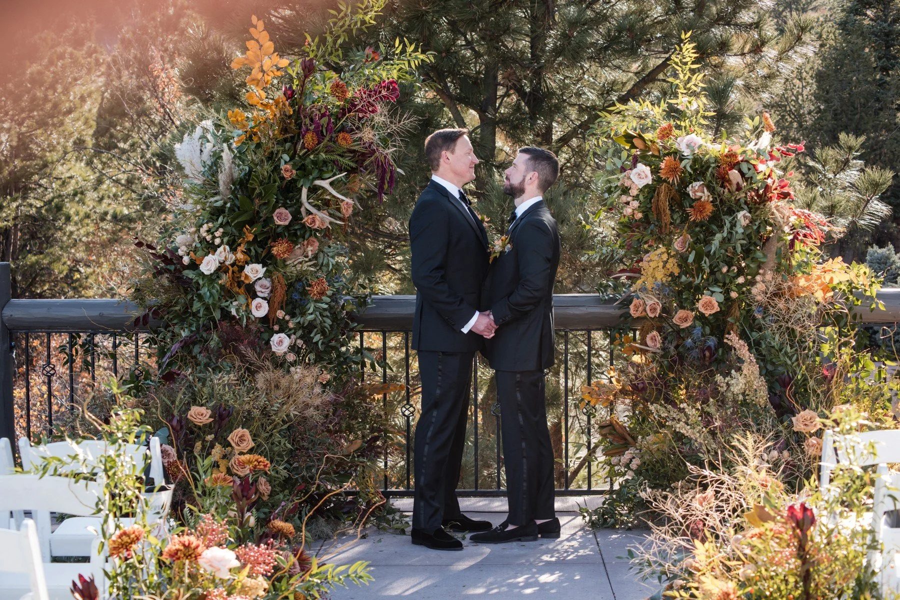 Fall Wedding, with antlers, very lush and beautiful. at Broadmoor, Co Springs.