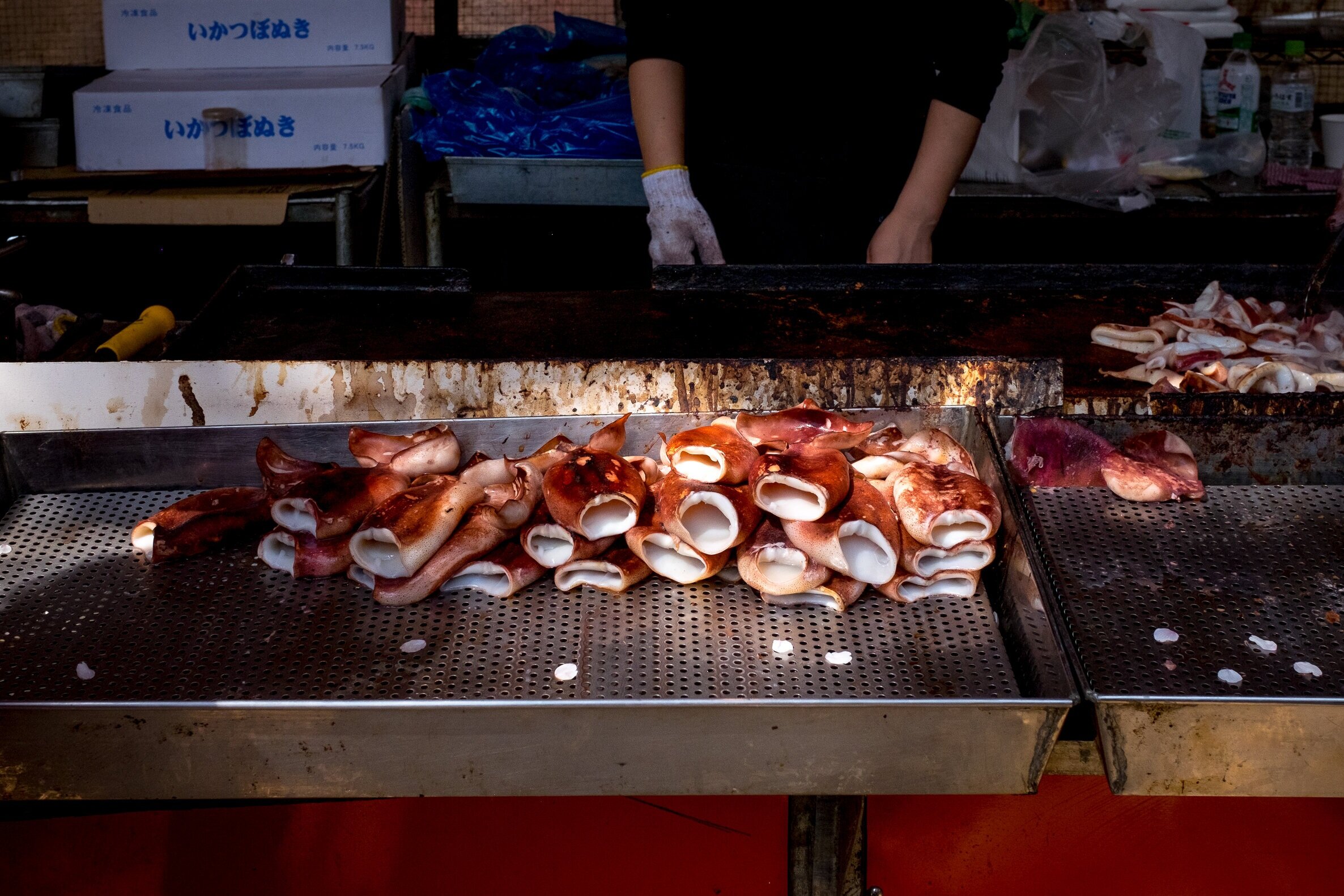 Venda de calamars en un festival Matsuri