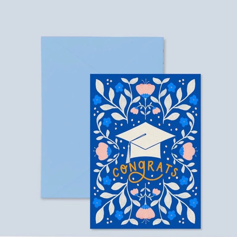 Brenda Bird Floral Graduation Greeting Card