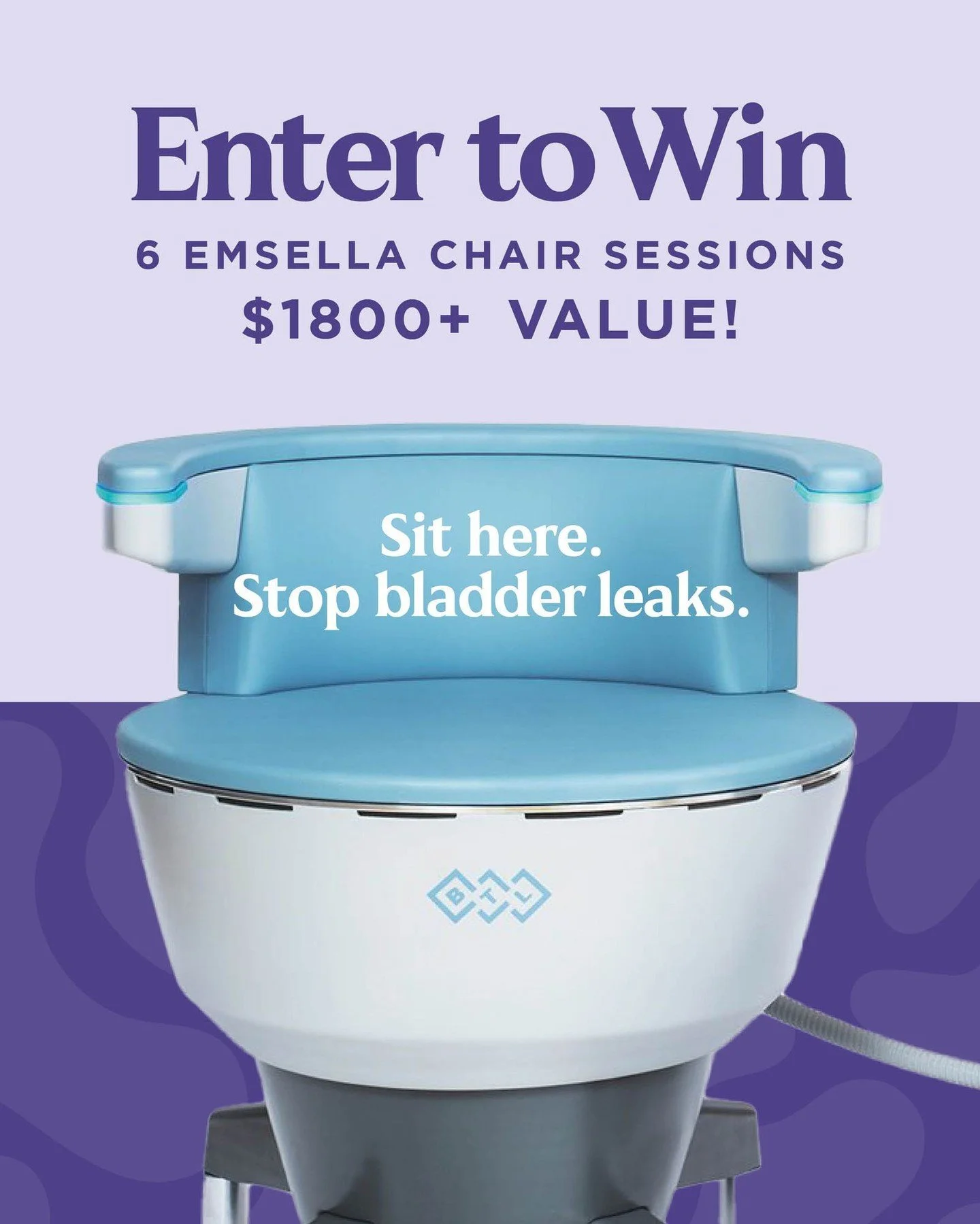 ⭐️ Contest Still On! ⭐️

Enter now for a chance to win 6 FREE EMSELLA SESSIONS, a non-invasive and pain-free solution for bladder leaks, valued at over $1800! 💰

Whether you're dealing with pelvic floor weakness, an overactive bladder, or incontinen