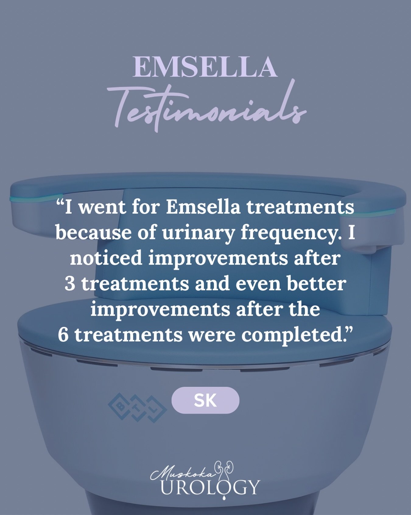 Thank you for sharing your EMSELLA results with us! 💙

Patients often notice improvements in their bladder control after just a few treatments. We&rsquo;re so glad to hear that you experienced improvements after only three sessions, and then even gr