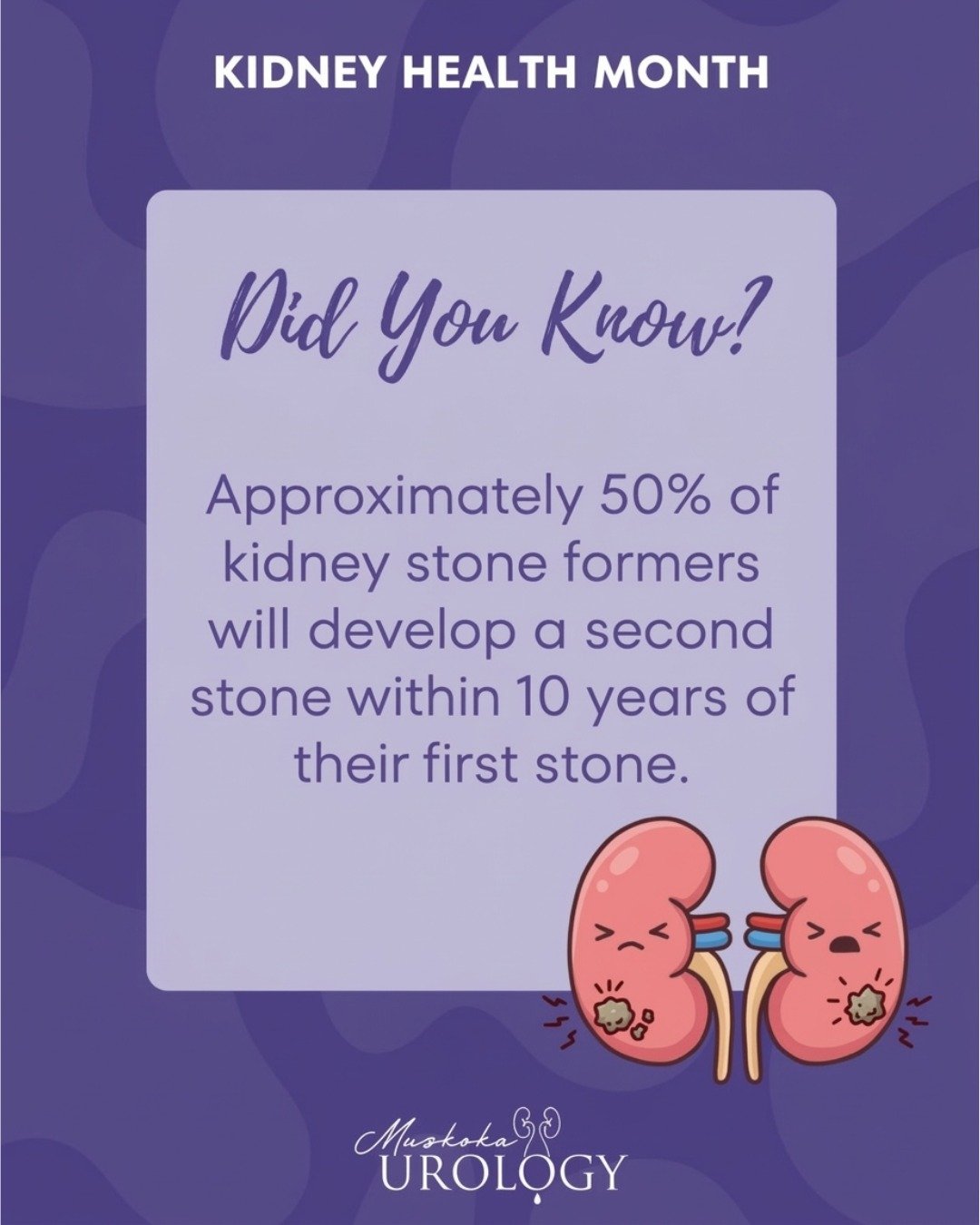 Once is enough when it comes to kidney stones. 🙅&zwj;♂️💎

Did you know that half of people who have one kidney stone will face another within a decade? While that stat sounds daunting, prevention is often within your control.

Staying hydrated and 