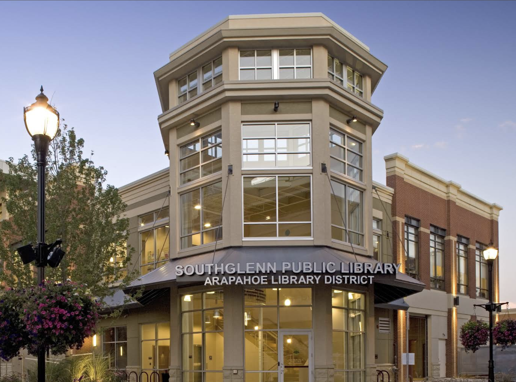 Front of Southglenn Public Library building