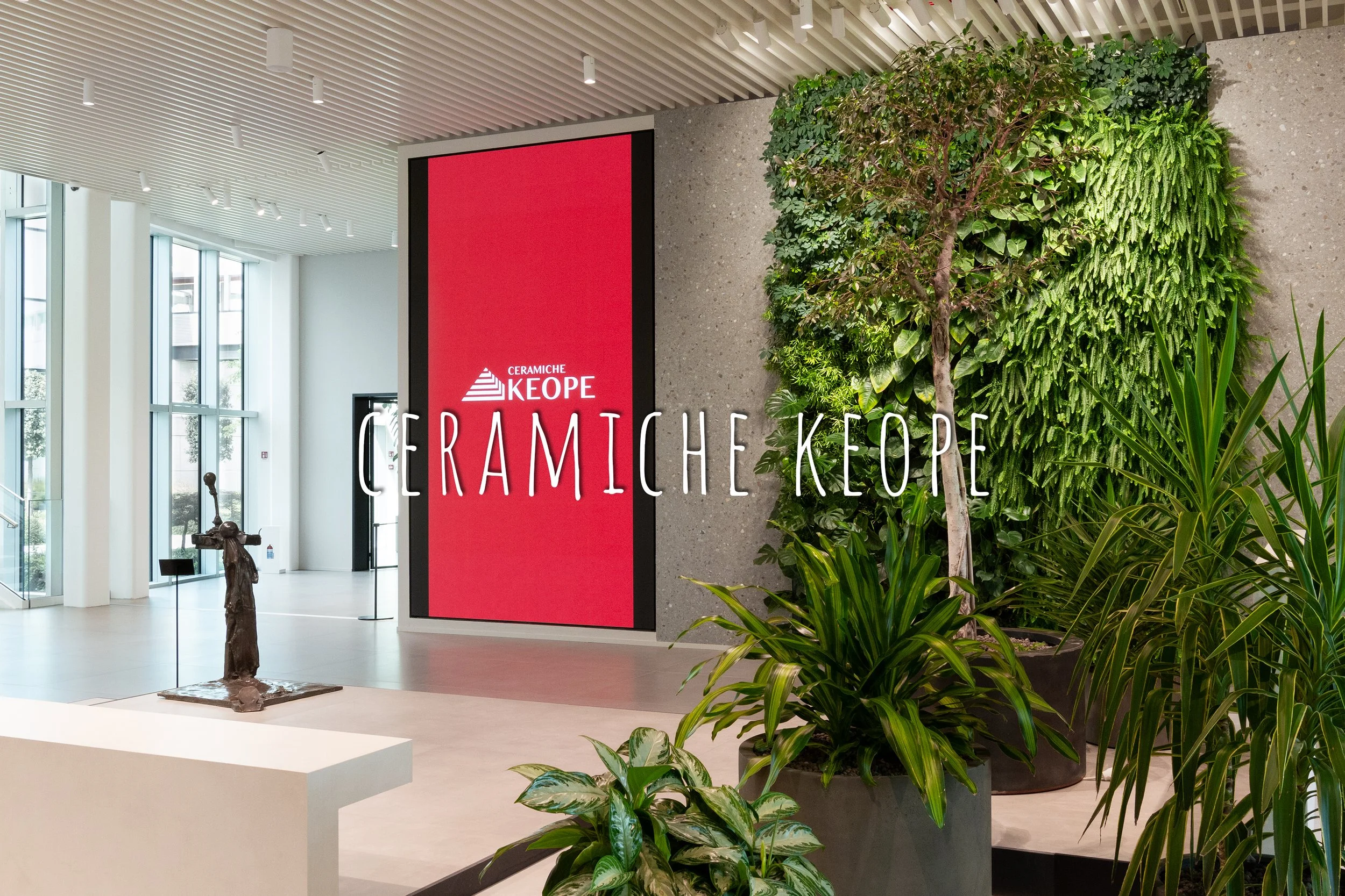 Vertikaler Garten, Grüne Wand, Innenbereich, Nicht-Wohnbereich, Ceramiche Keope, Casalgrande, Reggio Emilia