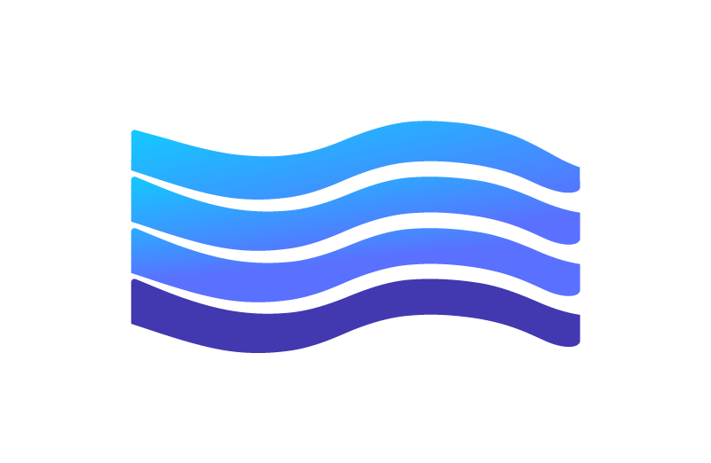 Icon of four wave forms representing a water stream