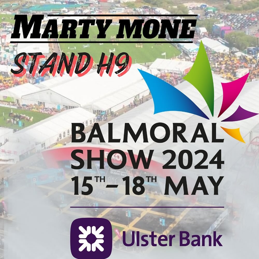 Balmoral 24 - The Countdown is On 
Looking forward to meeting everyone next week
At Balmoral Show , Find us at H9

www.martymonemusic.com 

�#martymone #balmoralshow #balmoral24 #meetandgreet #showtime #hitthediff #sliptheclutch