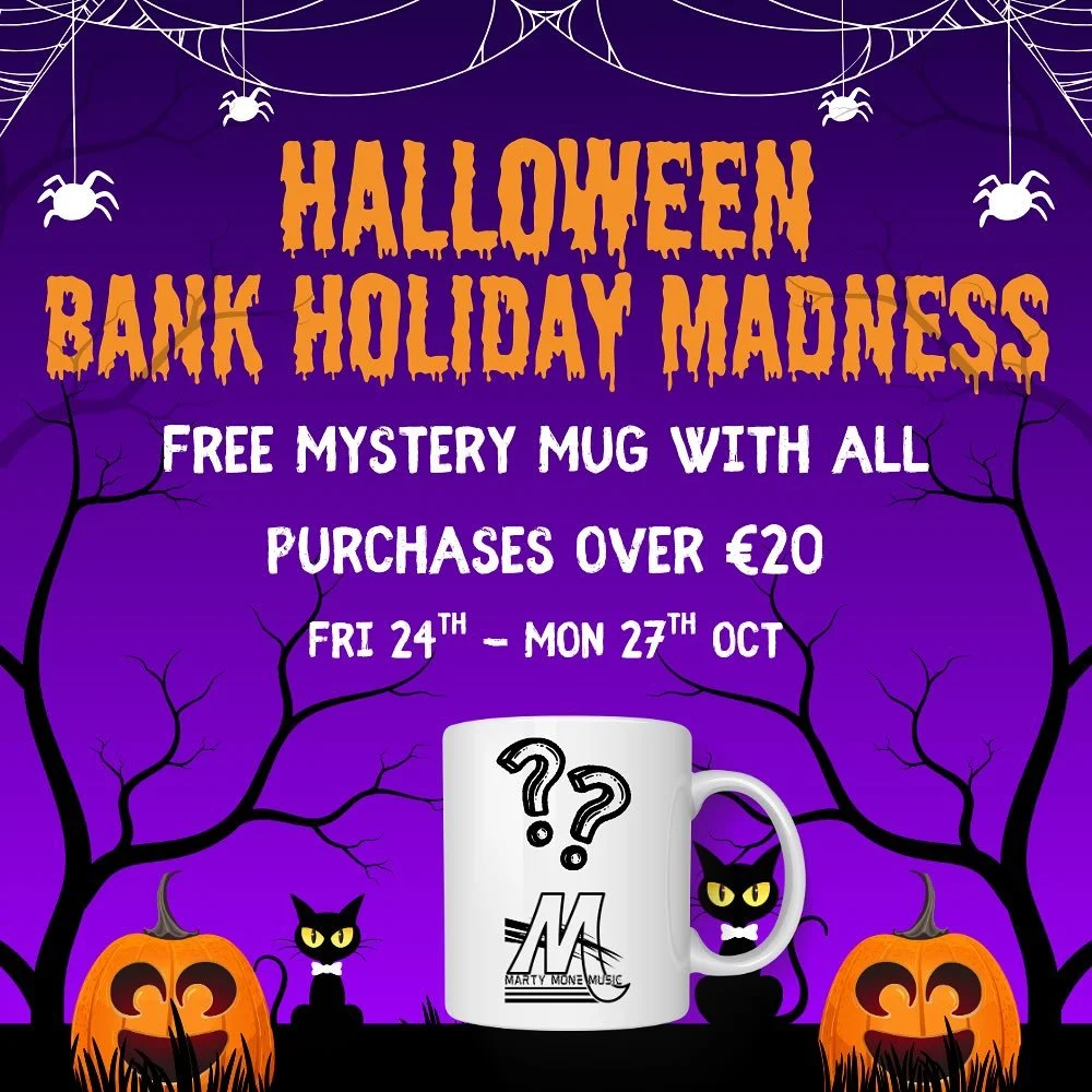 LAST CHANCE π Limited Stock Remaining 
Halloween Bank Holiday Madness π
Get a FREE Mystery Mug with every online order over €20 this Weekend Only!
π Order Here:
www.martymonemusic.com/shop
 
#martymone #merchandise #halloween