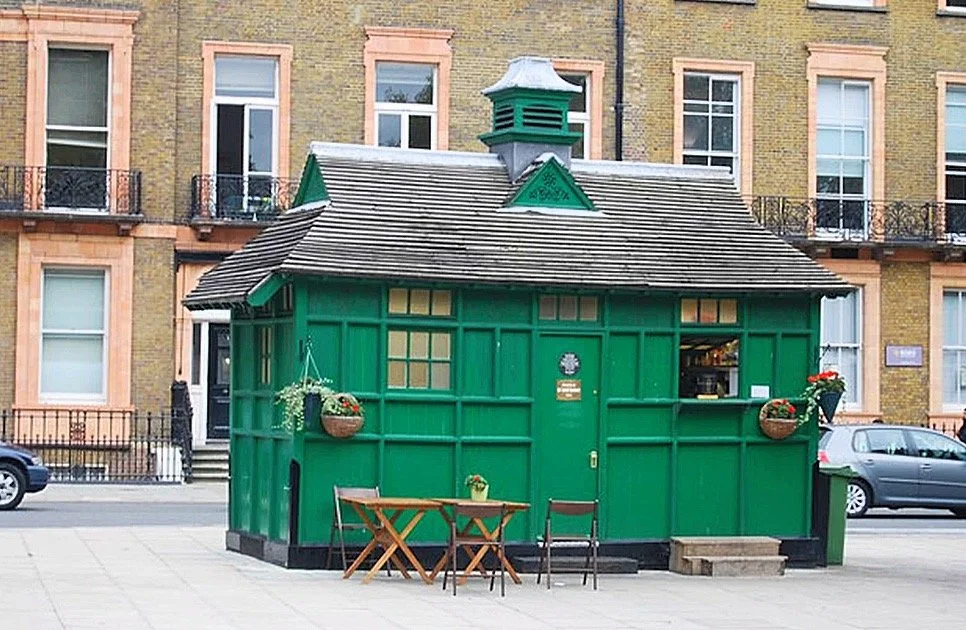 On your wanderings you may see these strange green huts that look like they have been dropped from outer space. They are old Cabman's Shelters, built for cabbies for when it was raining. There are 13 still in operation, you must be a taxi driver to s