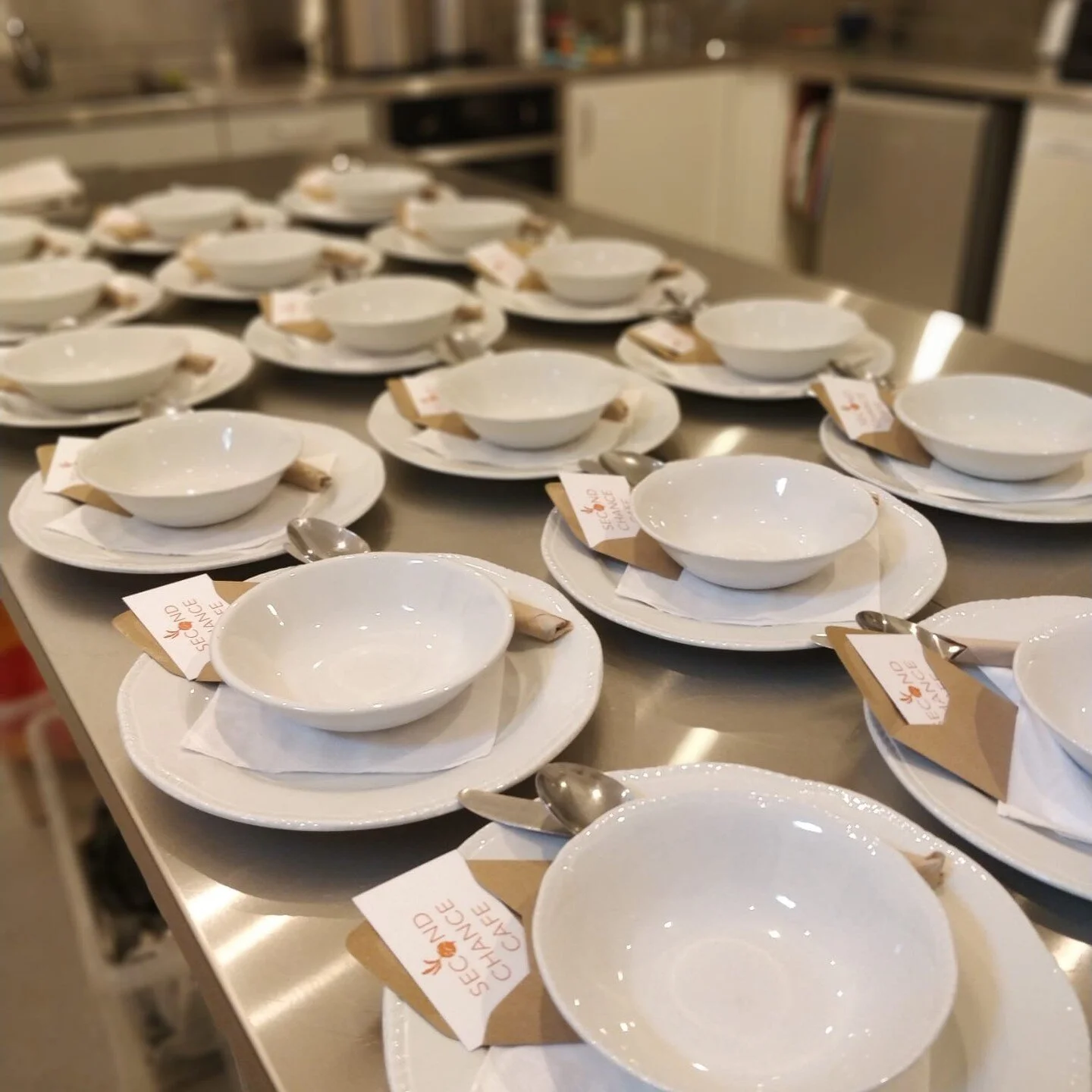 Ready for service! Yesterday we broke a record with 100 meals served on a Thursday. Let's see what we reach today!