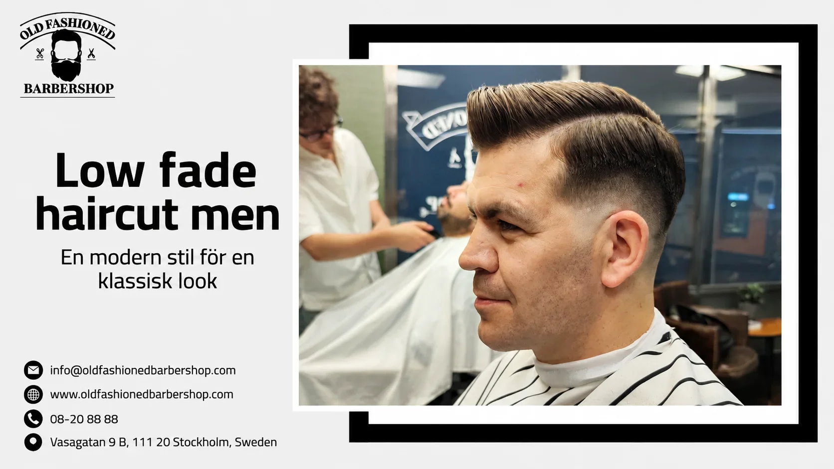 Låg fade frisyr för män – En modern herrfrisyr hos Old Fashioned