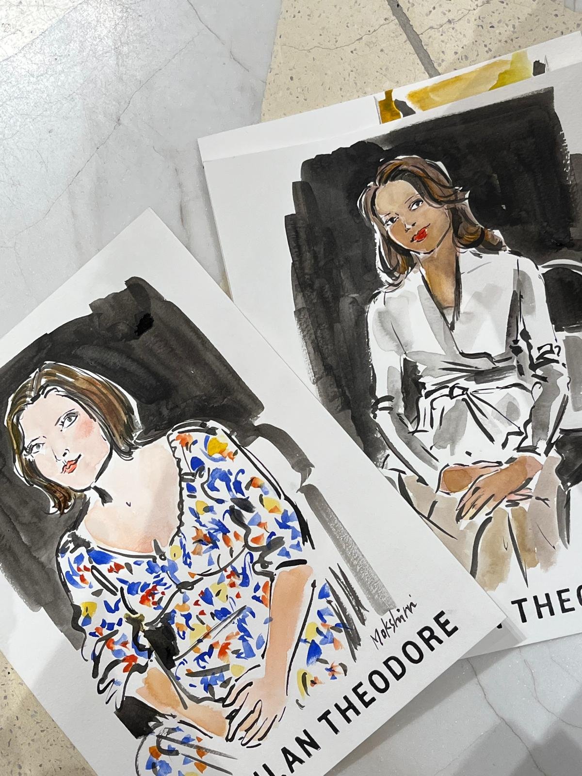 Close up of sketches
