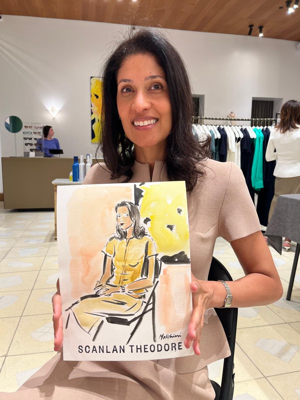 Guest holding her sketch