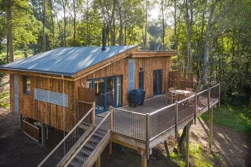 Swipe to see the inside of our quirkiest treehouse 
https://www.lanricktreehouses.co.uk/treecreeper

This is treecreeper, sleeping 2 and open views of our woodland. 
#the_treehouses #luxurystay #scottishstaycations