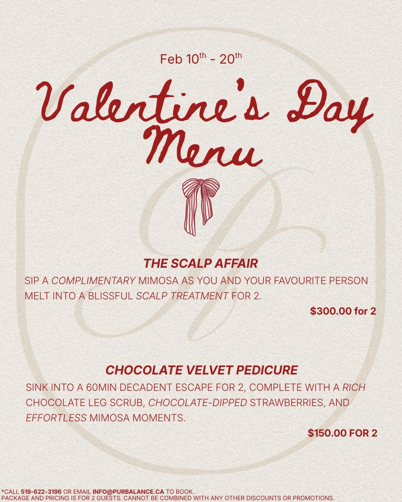 This Valentine&rsquo;s Day, we&rsquo;re redefining romance with 2 AMAZING promotions! 💌

From February 10th to 20th, we invite you to escape the rush and indulge in moments meant to be shared!

Whether it&rsquo;s a romantic date, a bestie ritual, or