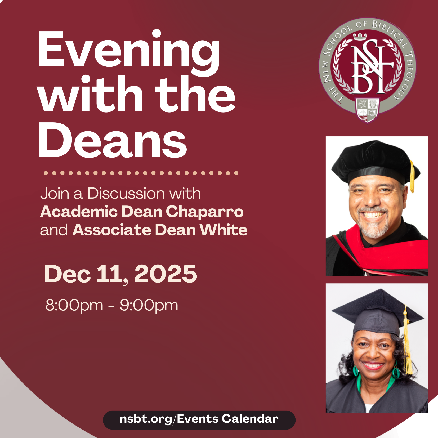 Evening with the Deans - RESCHEDULED to 12/11/2025
